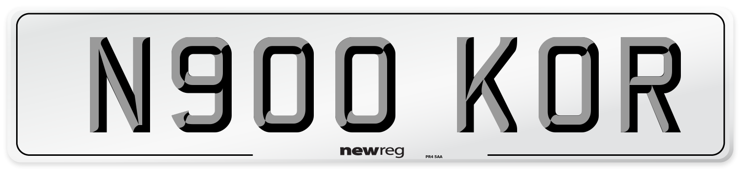 N900 KOR Number Plate from New Reg